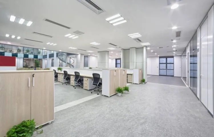 Modern office interior fitout in Uttar Pradesh with smart workspace solutions.