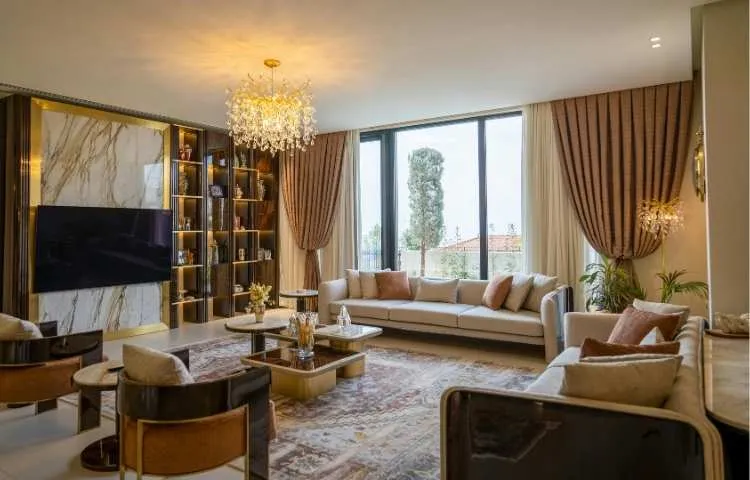 Contemporary residential interior fit-out in India with modern decor solutions.