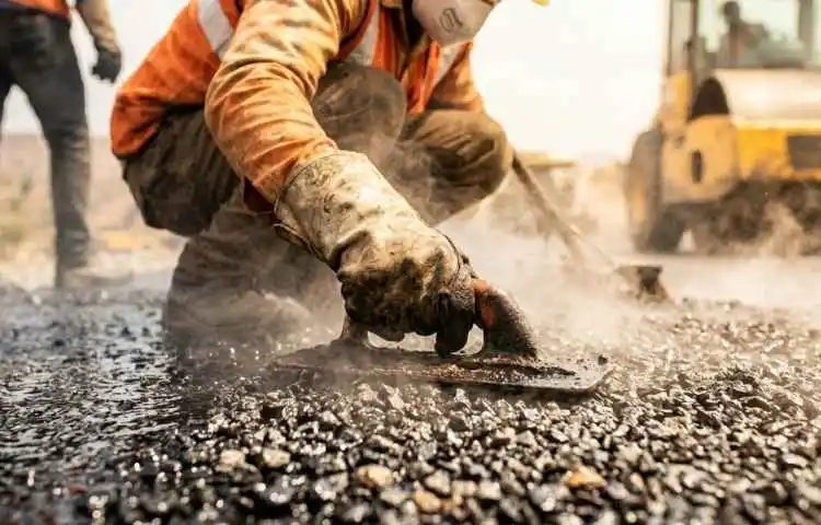 High-strength concrete paving for road construction projects in Bengaluru city.
