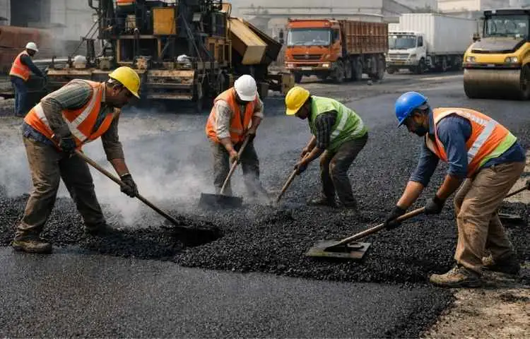 Industrial concrete Road Construction in Faridabad for reliable freight transportation.
