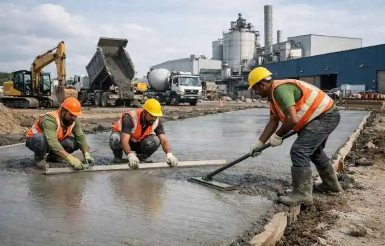 Concrete road construction projects in Ahmedabad ensuring long-term durability.