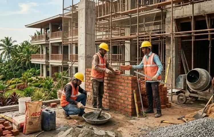 Reinforced concrete construction in Delhi ensuring strength and long-term durability.